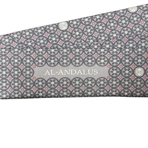 NWT Loewe Madrid Al-Andalus Pink Gray Designer Neck Tie 100% Silk Italy Made - Picture 12 of 15